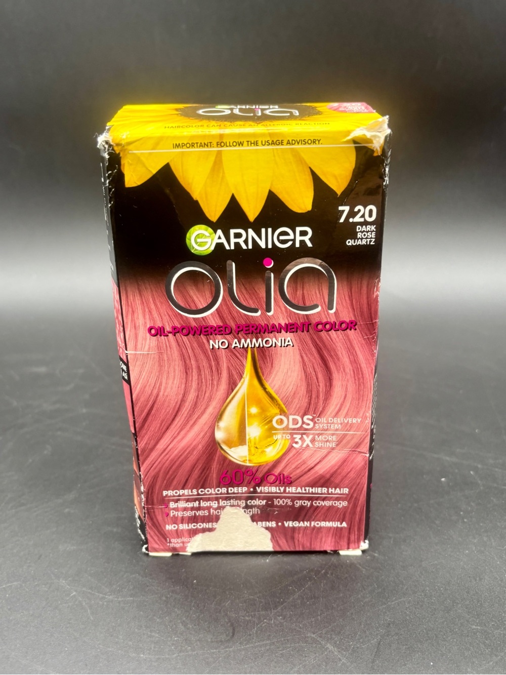 Garnier Olia Permanent Hair Color - 7.20 Dark Rose Quartz (Brand New, Unopened)
